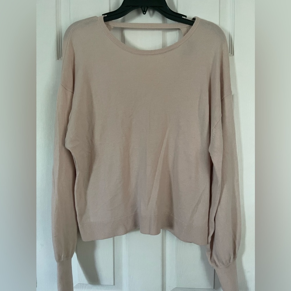 Pale Pink Express Sweater, Open Back Sz XL